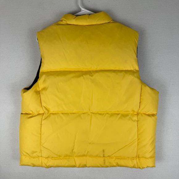 Vintage GAP Women XL Yellow Puffer Vest Y2K Full Zip Velcro Fleece Lined - Picture 11 of 13